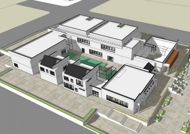 SketchUp Cultural Model: Multi-Story Museum Featuring Traditional Chinese Architecture