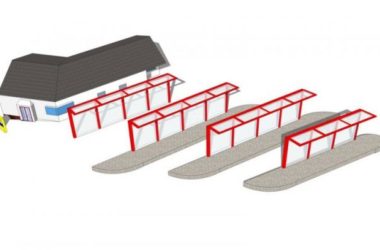 SketchUp Material Models: Bus Stop, Waiting Shelter, and Station Sign-BIM WORLD