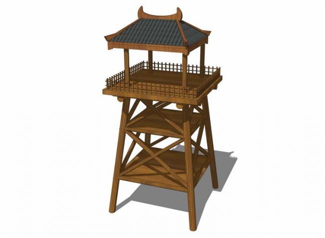 SketchUp Material Models: Viewing Platforms, Landscape Towers, and Chinese-Style Components