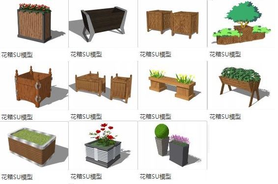 SketchUp Materials Library: Plants, Flower Boxes, and Landscape Components