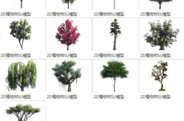 SketchUp Materials: 2D Plant Trees and Landscape Components-BIM WORLD
