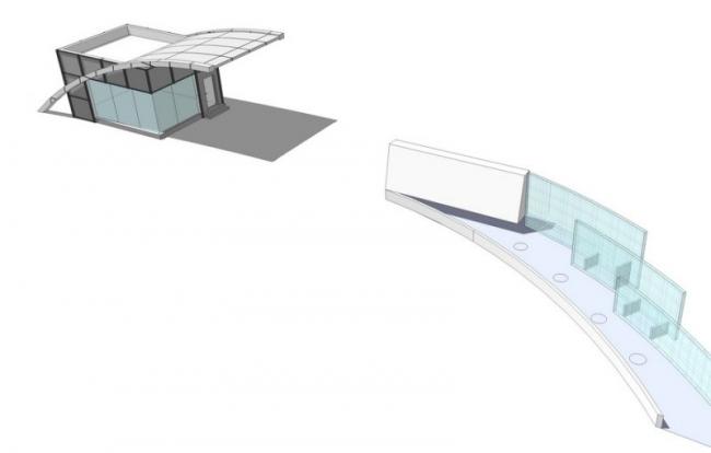 SketchUp Material Model: Modern Entrance Gate Components and Textures