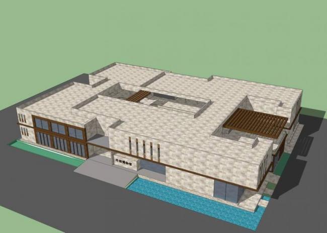 SketchUp Model of a Modern Multi-Story Cultural Exhibition Hall and Museum