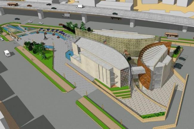 SketchUp Cultural Model of Wuhan City Intention Museum: Modern Multi-Story Exhibition Center