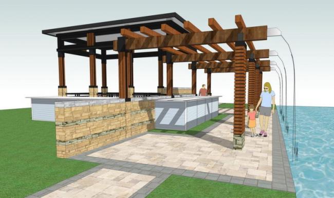 Modern Waterfall Gallery in SketchUp: Landscape Materials and Components