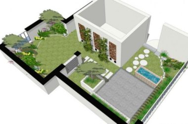 SketchUp Landscape Model Featuring a Traditional Chinese Roof Garden-BIM WORLD