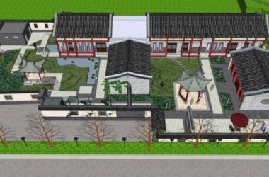 SketchUp Residential Design: Chinese Huizhou Courtyard and Landscape Architecture-BIM WORLD