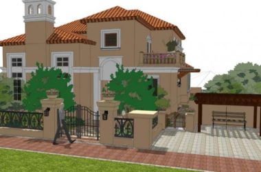 SketchUp Landscape Design: Spanish Villa Courtyard-BIM WORLD