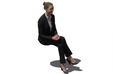 SketchUp Material Model: Seated Woman Object with Landscape Components-BIM WORLD