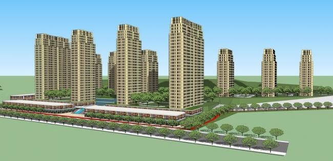 Modern High-Rise Residential Community with Ground-Floor Commercial Spaces in SketchUp