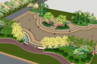 Modern Square Landscape Design in SketchUp-BIM WORLD