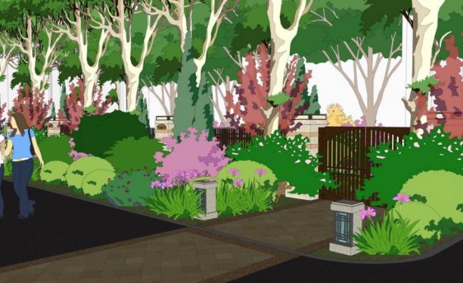 Modern Villa Entrance Landscape Design | SketchUp 3D Model