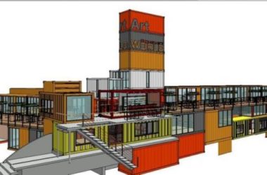 SketchUp Business Model: Modern Multi-Story Container-Based Commercial Entertainment and Leisure Facilities-BIM WORLD