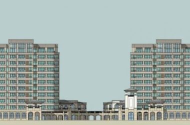 SketchUp Model of a Neoclassical High-Rise Residential Community with Street-Level Commercial Spaces-BIM WORLD