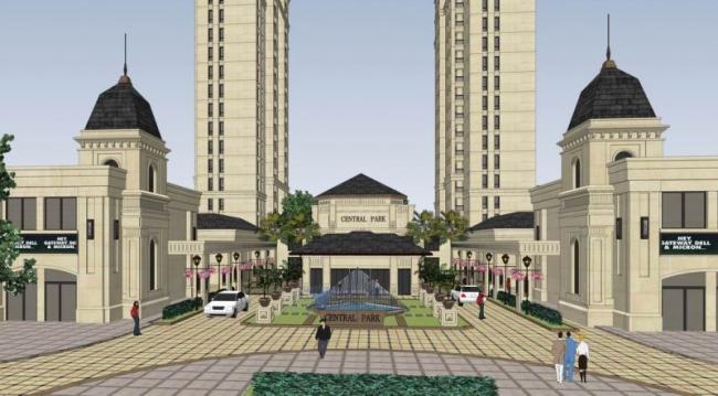 European-Style Entrance Gate Landscape Model in SketchUp | Classic Design