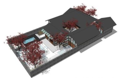 SketchUp Landscape Design: Elegant Chinese Villa Courtyard Model-BIM WORLD