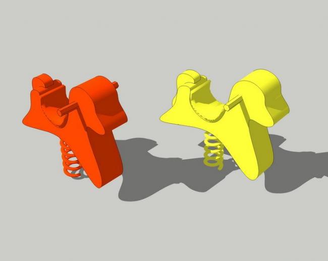 SketchUp Materials for Children's Playgrounds, Amusement Rides, Spring Chairs, and Landscape Elements