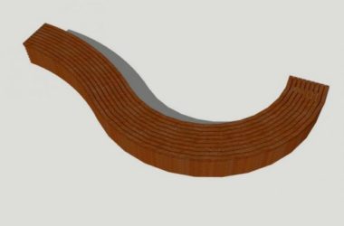 SketchUp Material Model: Outdoor Square Chair for Parks and Public Spaces-BIM WORLD