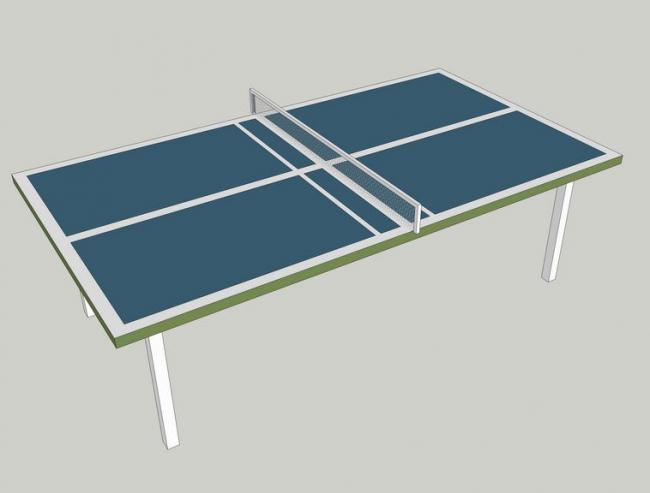 SketchUp Materials for Table Tennis Tables and Sports Facility Components