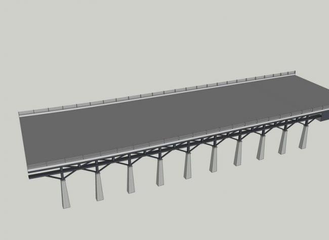 SketchUp Materials for Landscape and Elevated Bridges: Overpasses, Bridge Piers, and Components