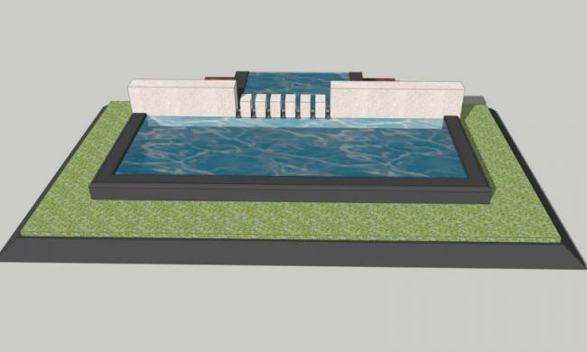 SketchUp Materials for Entrance Water Features: Pool and Landscape Components