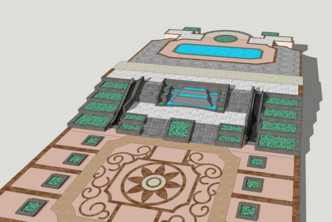 Modern Entrance Terrace Landscape Design in SketchUp