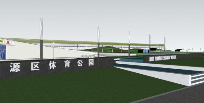 Modern Sports Park Landscape Model in SketchUp: Basketball, Football, Badminton, and Tennis Courts