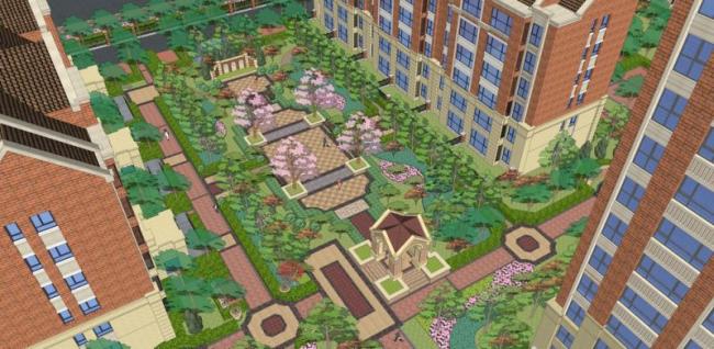 SketchUp Landscape Design: European Classical Style for Residential Communities