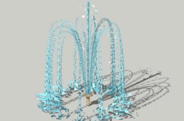 SketchUp Material Model: Dryland Water Fountain and Landscape Components-BIM WORLD