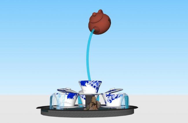 SketchUp Materials: Teapot, Teacup, Landscape, and Water Feature Components