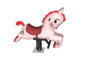 SketchUp Material Model: Outdoor Children's Rocking Horse for Amusement and Landscape Design-BIM WORLD