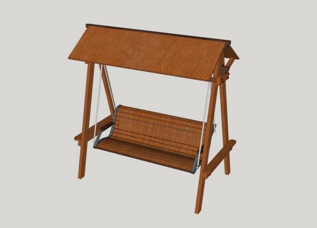 SketchUp Material Model: Swing Chair Landscape Component