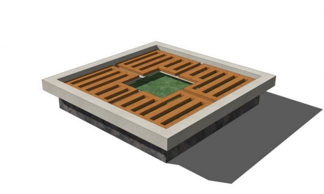 SketchUp Material Model: Tree, Pool, Seating Chair, and Landscape Components