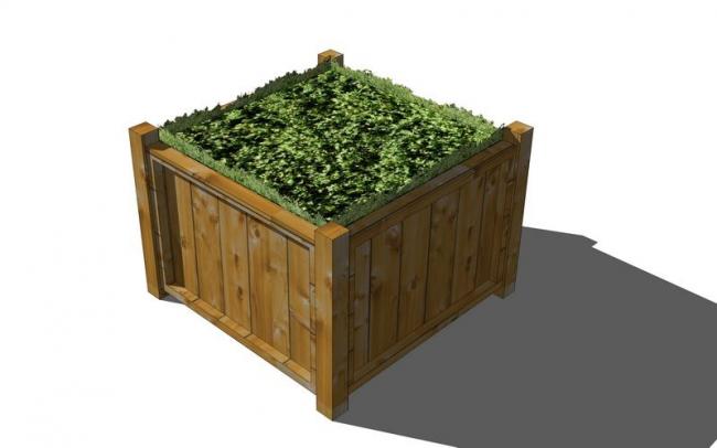 SketchUp Material Model: Wooden Tree and Pool Landscape Components