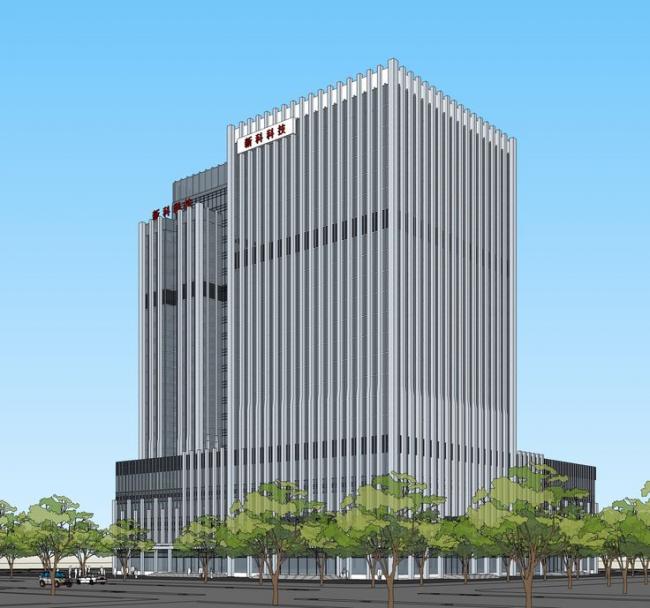 Modern High-Rise Office Building Model in SketchUp