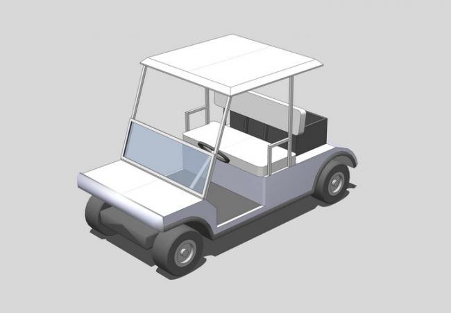 SketchUp Material Models: Golf Carts, Patrol Cars, and Vehicle Components