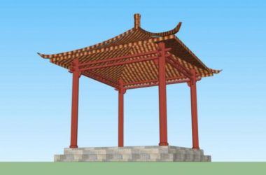 SketchUp Model: Chinese-Style Park Landscape Pavilions-BIM WORLD