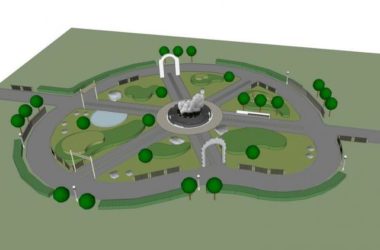 Modern Square Landscape Wall Design in SketchUp-BIM WORLD