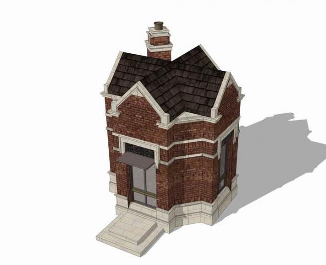 SketchUp Model: British Classic Style Guard Booth Design