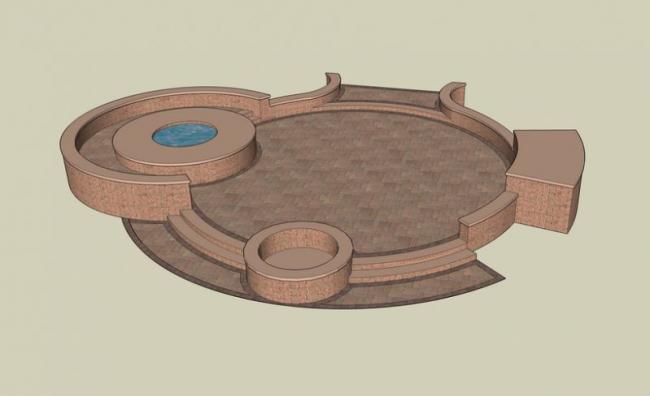 SketchUp Material Model: Tree, Pool, Seating Chair, and Landscape Components