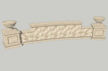 SketchUp Materials: European Wall and Low Wall Landscape Components-BIM WORLD