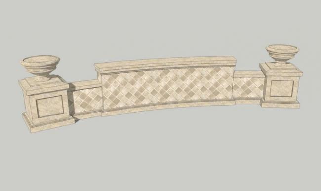 SketchUp Materials: European Wall and Low Wall Landscape Components