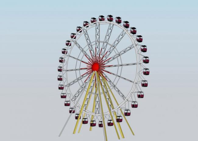 SketchUp Material Models: Landscape Components for Amusement Park Ferris Wheels