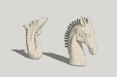 SketchUp Materials for European Landscape: Animal, Water Spray, and Sculpture Components-BIM WORLD