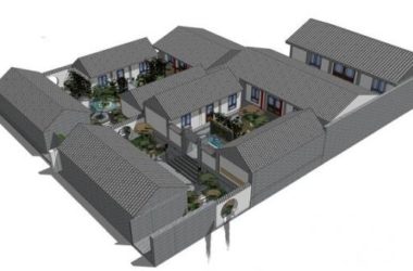 Multi-Story Chinese-Style Residential Courtyard Model in SketchUp-BIM WORLD