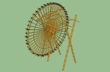 SketchUp Material Model: Bamboo Waterwheel Landscape Component-BIM WORLD