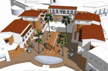 SketchUp Business Model: Multi-Story Street-Side Commercial Building in Spanish Classical Style-BIM WORLD