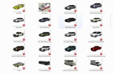SketchUp Material Models: A Collection of Simple Cars, Trucks, and Vehicle Components-BIM WORLD