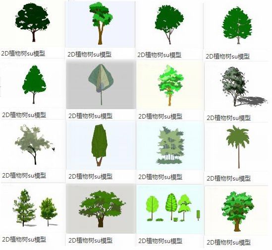SketchUp Materials: 2D Plant, Tree, and Landscape Components