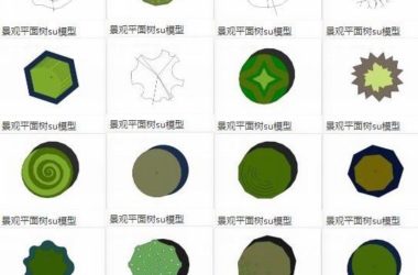 SketchUp Material Model: Landscape Plane Tree and Plant Components-BIM WORLD